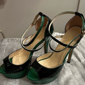 Black and Green Platform Heels